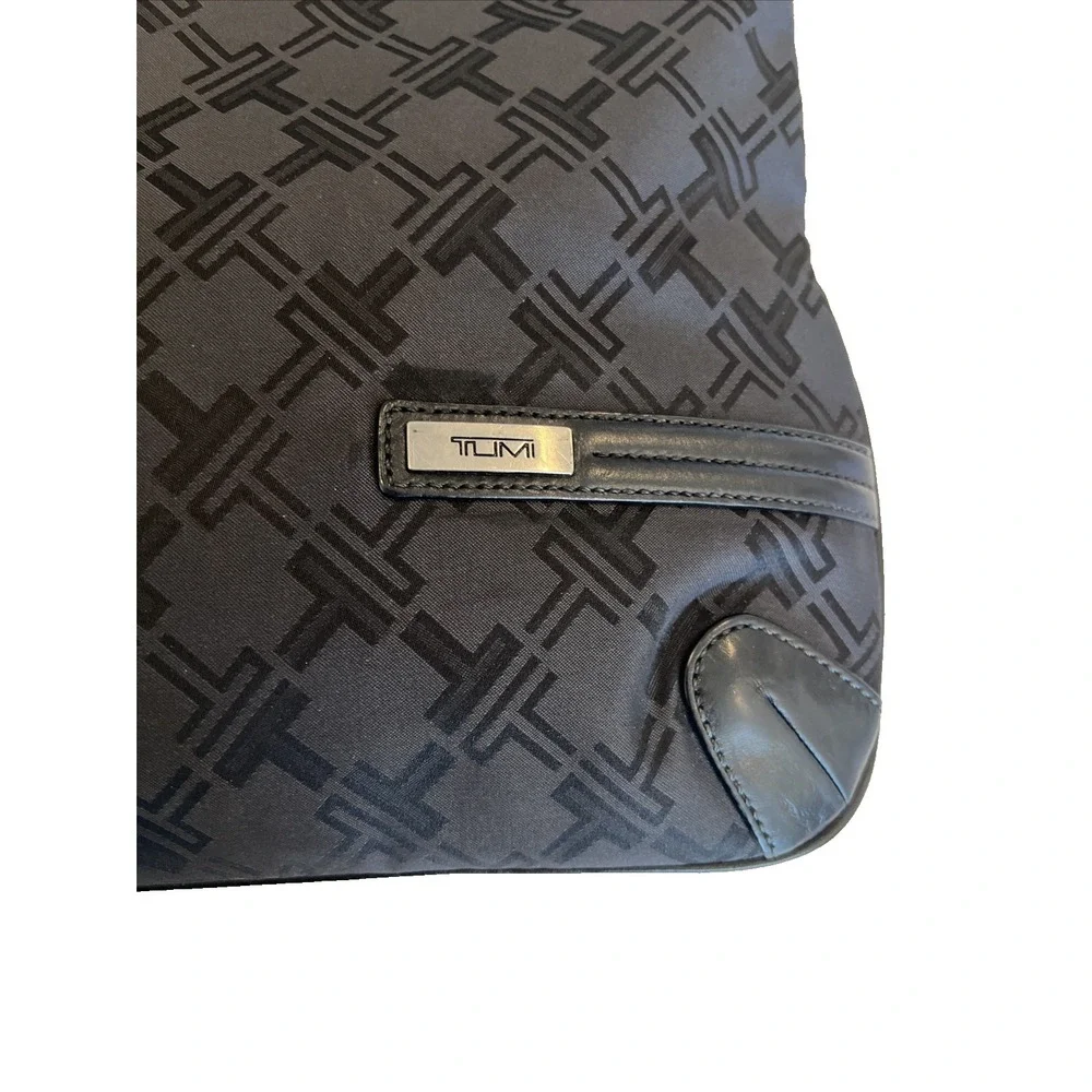 Tumi Sinclair Nina Commuter Black Tote|Bag. Open Top. Coated Nylon. Leather Trim - Picture 3 of 5